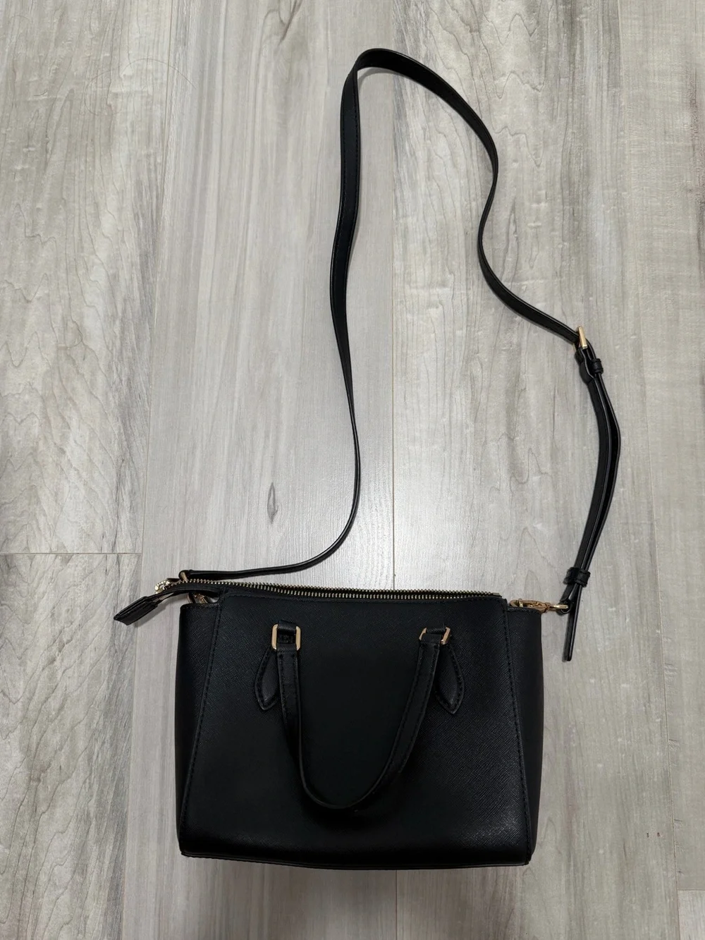 Tory Burch Black Leather Mini Double-Zip Crossbody